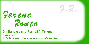 ferenc ronto business card